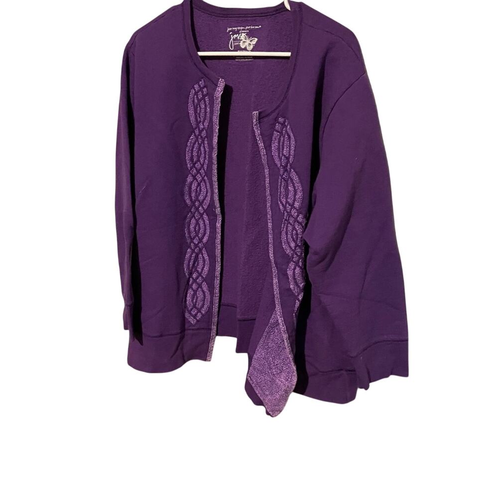 Just my size women’s 2X purple open front sweater
